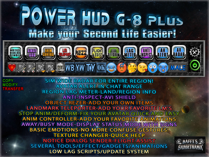 Second Life Marketplace [DG]Power HUD G8 PLUS Sim Wide Radar